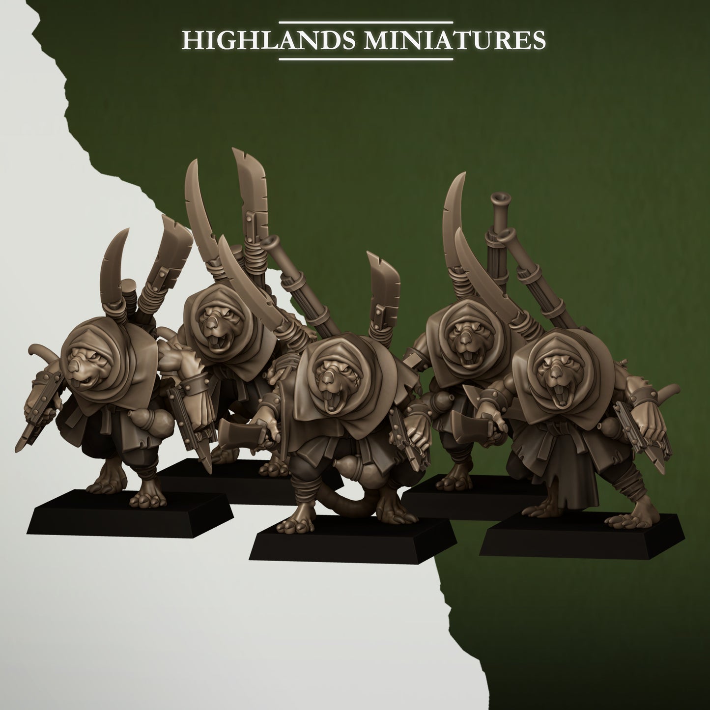 Vermin Master – Ratmen Warband Miniatures by Highlands Miniatures | 3D Printed Resin for Fantasy & Skirmish Wargames