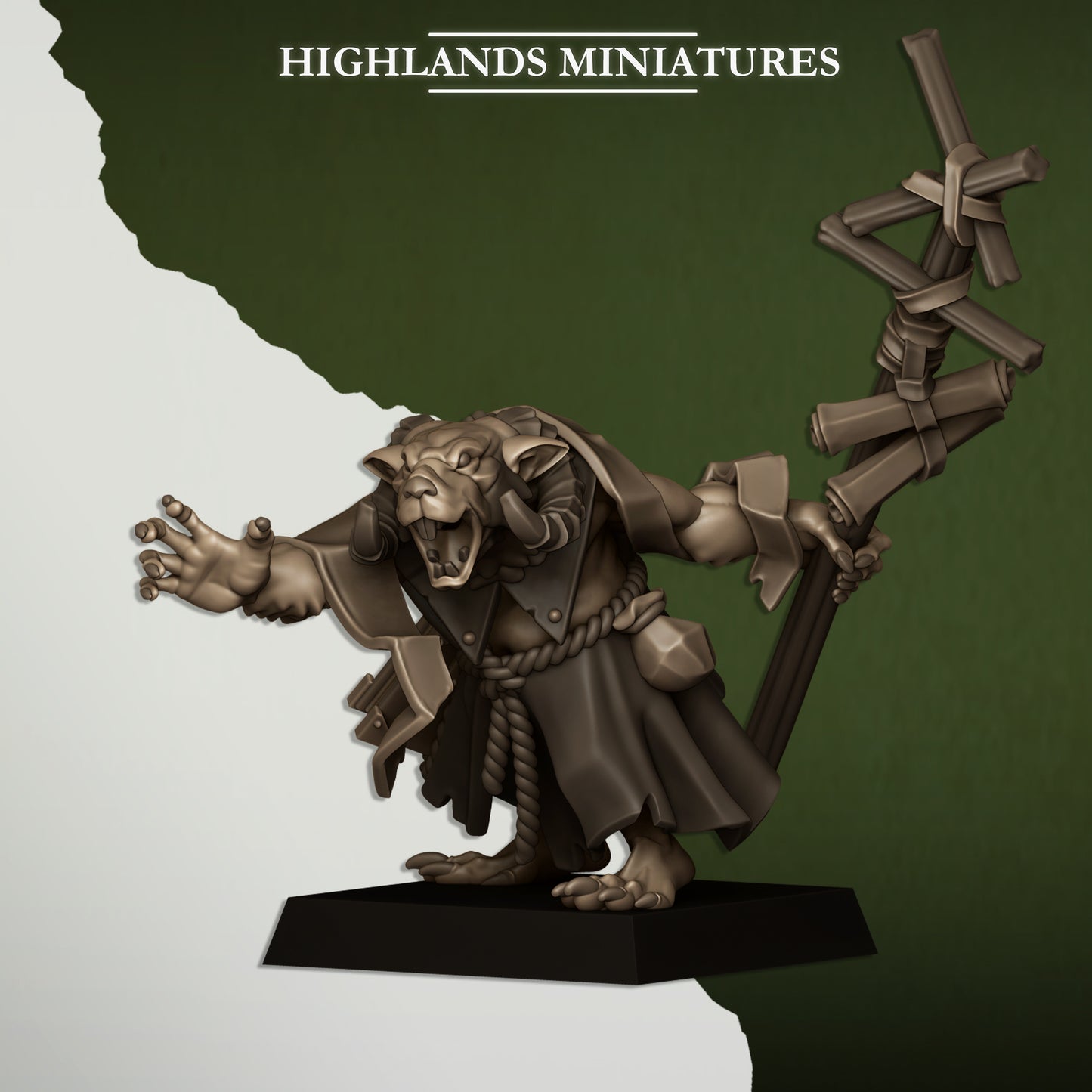 Vermin Master – Ratmen Warband Miniatures by Highlands Miniatures | 3D Printed Resin for Fantasy & Skirmish Wargames