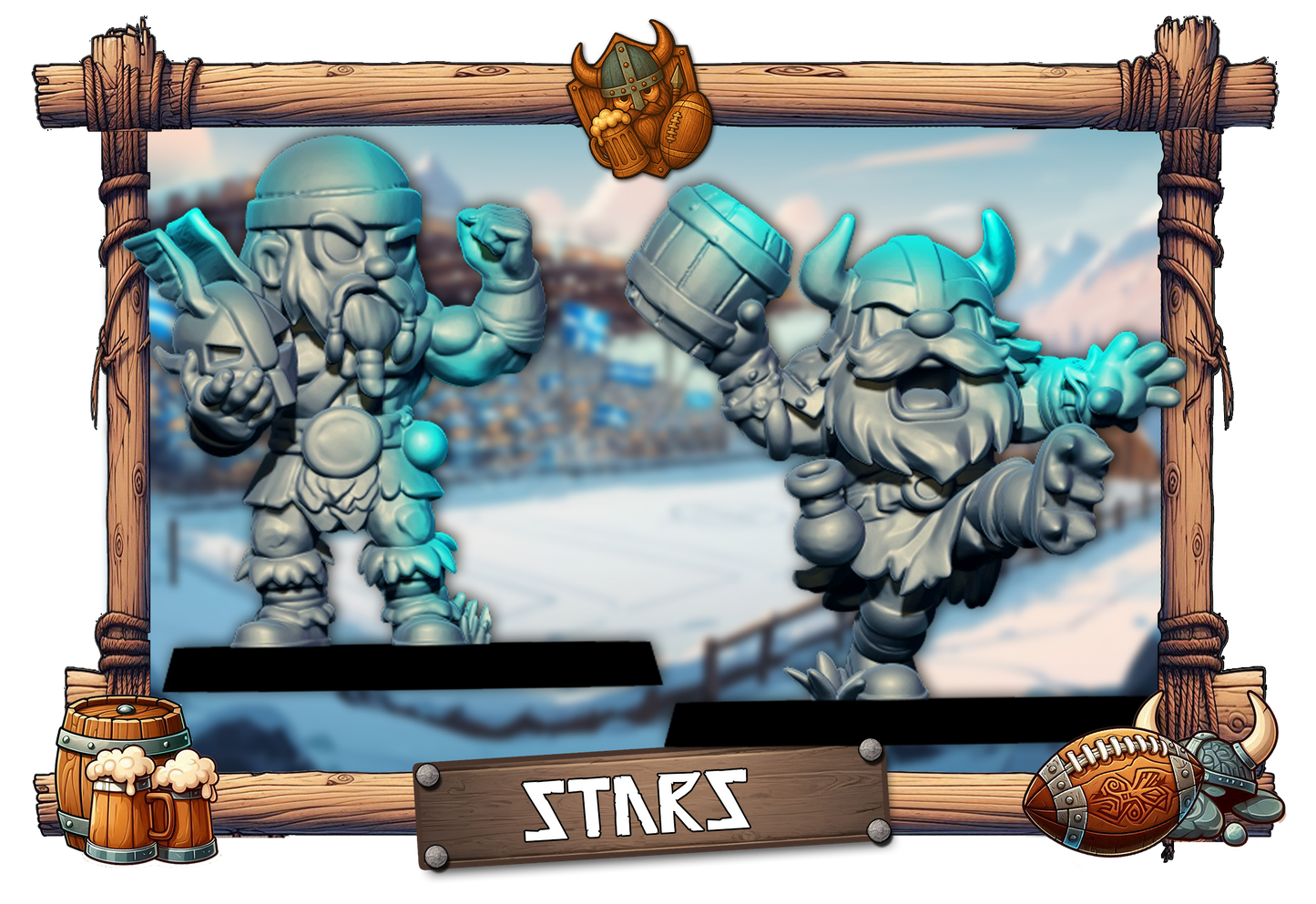 Northmen Chibis – 18 Miniatures High Quality Resin Blood Fantasy Football Bowl Team – Big Head Chibis