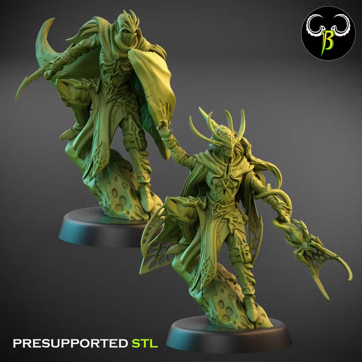 Shadow Weaver Squad - ClayBeastCreation, Cult of the Eight dark elf miniatures