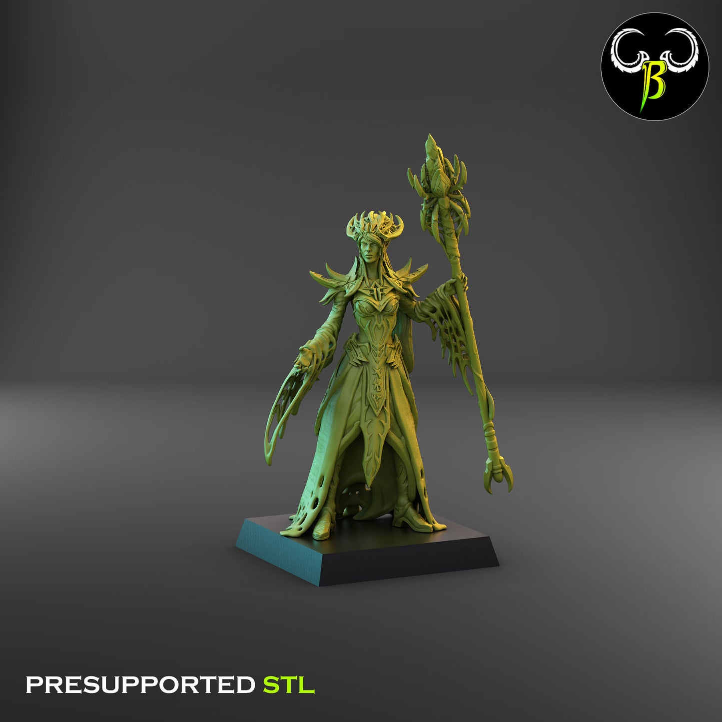 Silk Enchanteress - Cult of the EIGHT - Dark Elves army - Clay Beast Creations - TheMajorLab