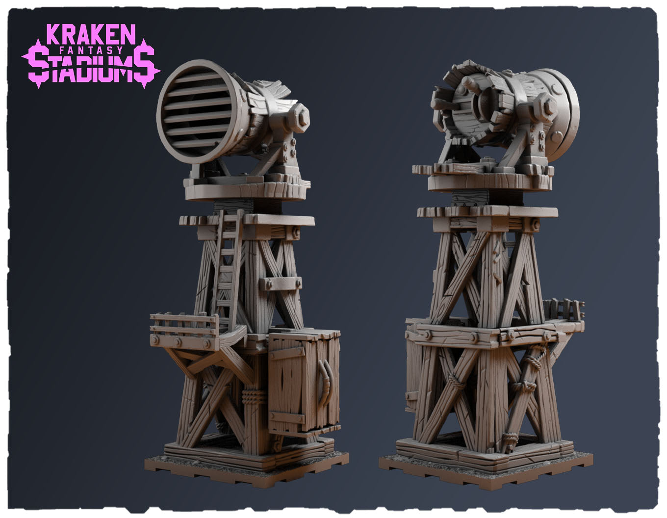 Kraken Stadium 3D Printed Terrain | Fantasy Football Pitch for Blood Bowl & Tabletop Games | Modular Field