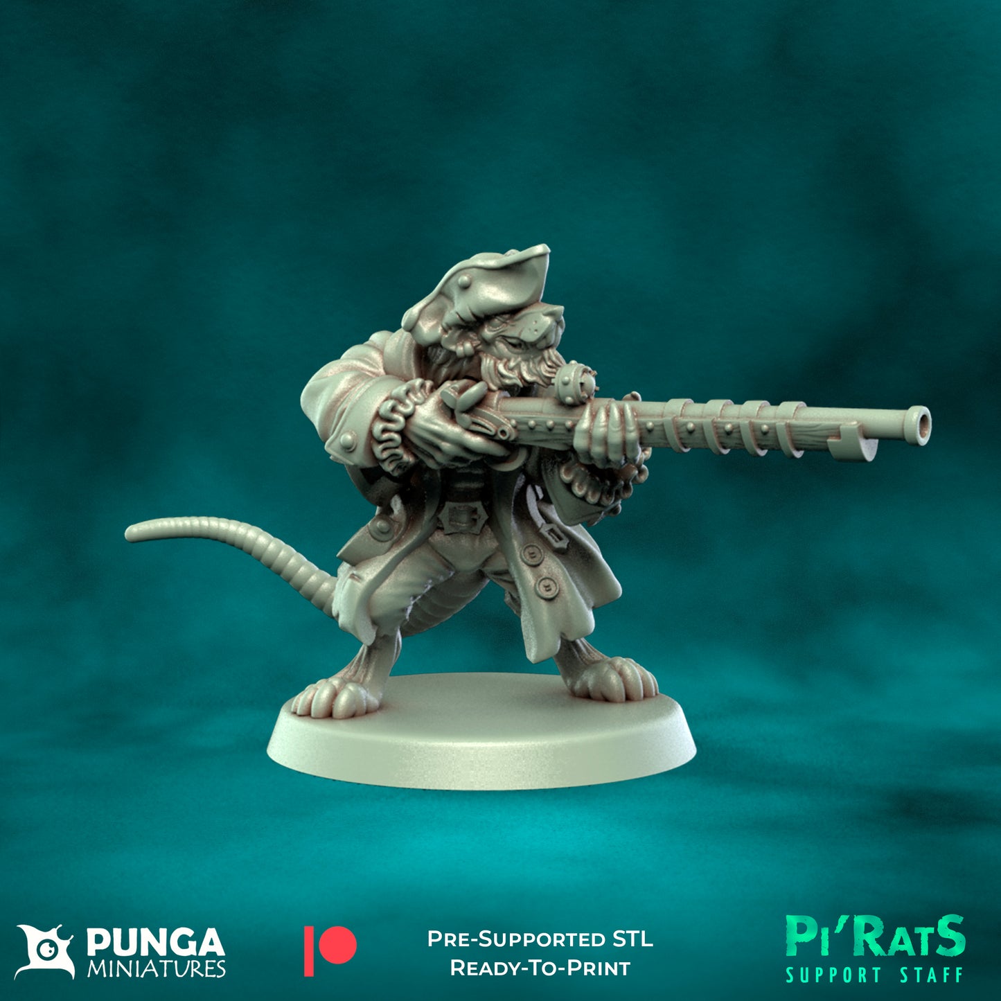 Pi'rats Support Staff - 19 High-Quality 3D Print Skaven Miniatures | Blood Fantasy Football Bowl | Punga Miniatures (Copy)