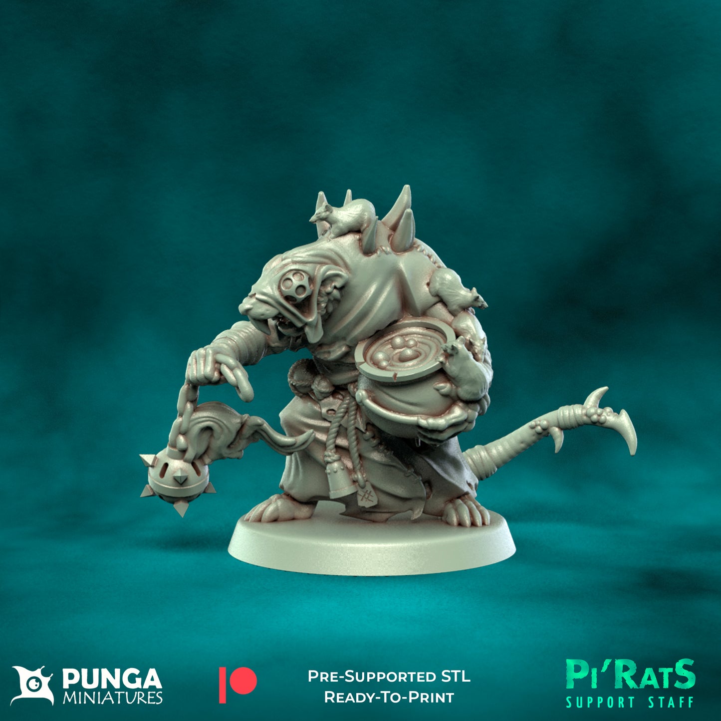 Pi'rats Support Staff - 19 High-Quality 3D Print Skaven Miniatures | Blood Fantasy Football Bowl | Punga Miniatures (Copy)