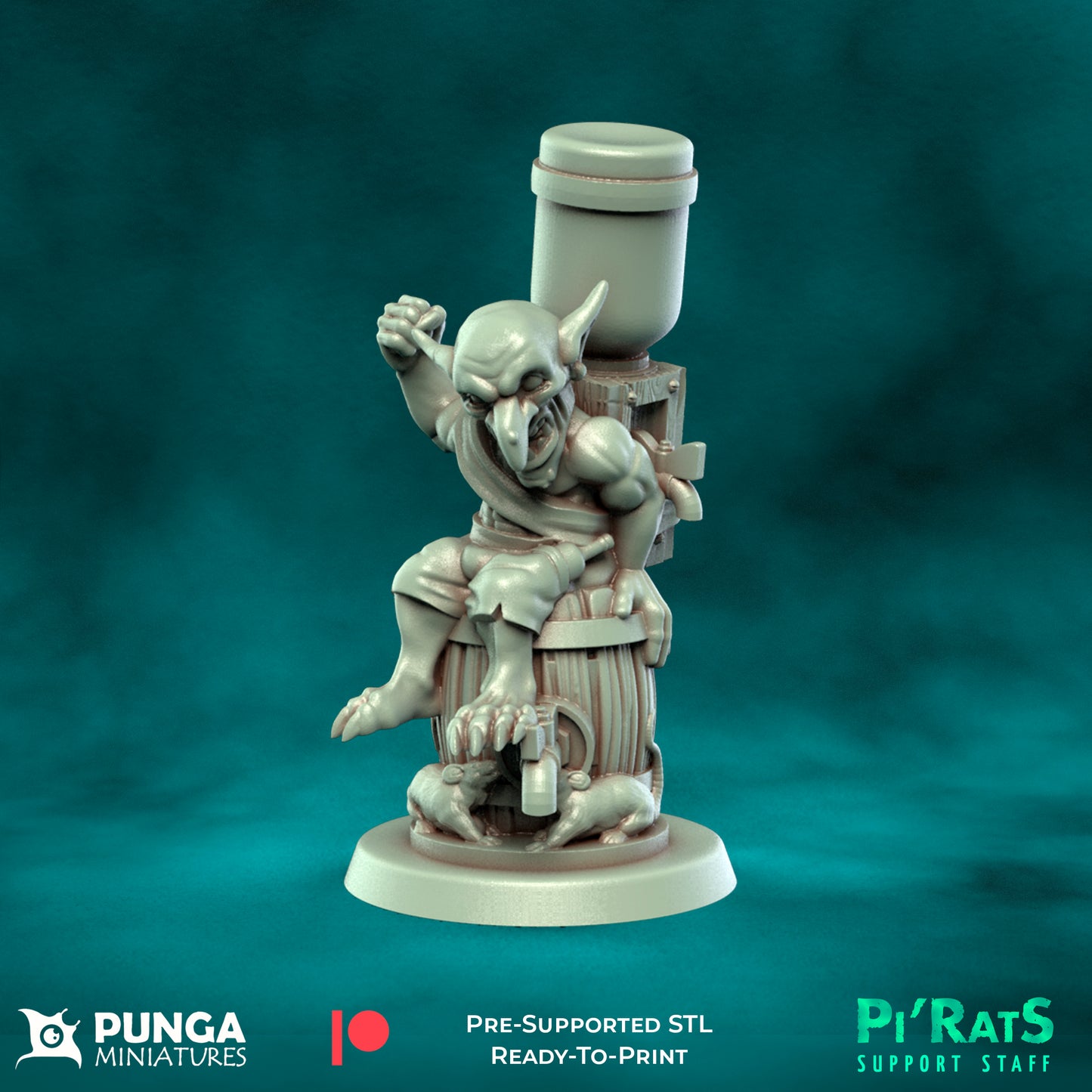 Pi'rats Support Staff - 19 High-Quality 3D Print Skaven Miniatures | Blood Fantasy Football Bowl | Punga Miniatures (Copy)
