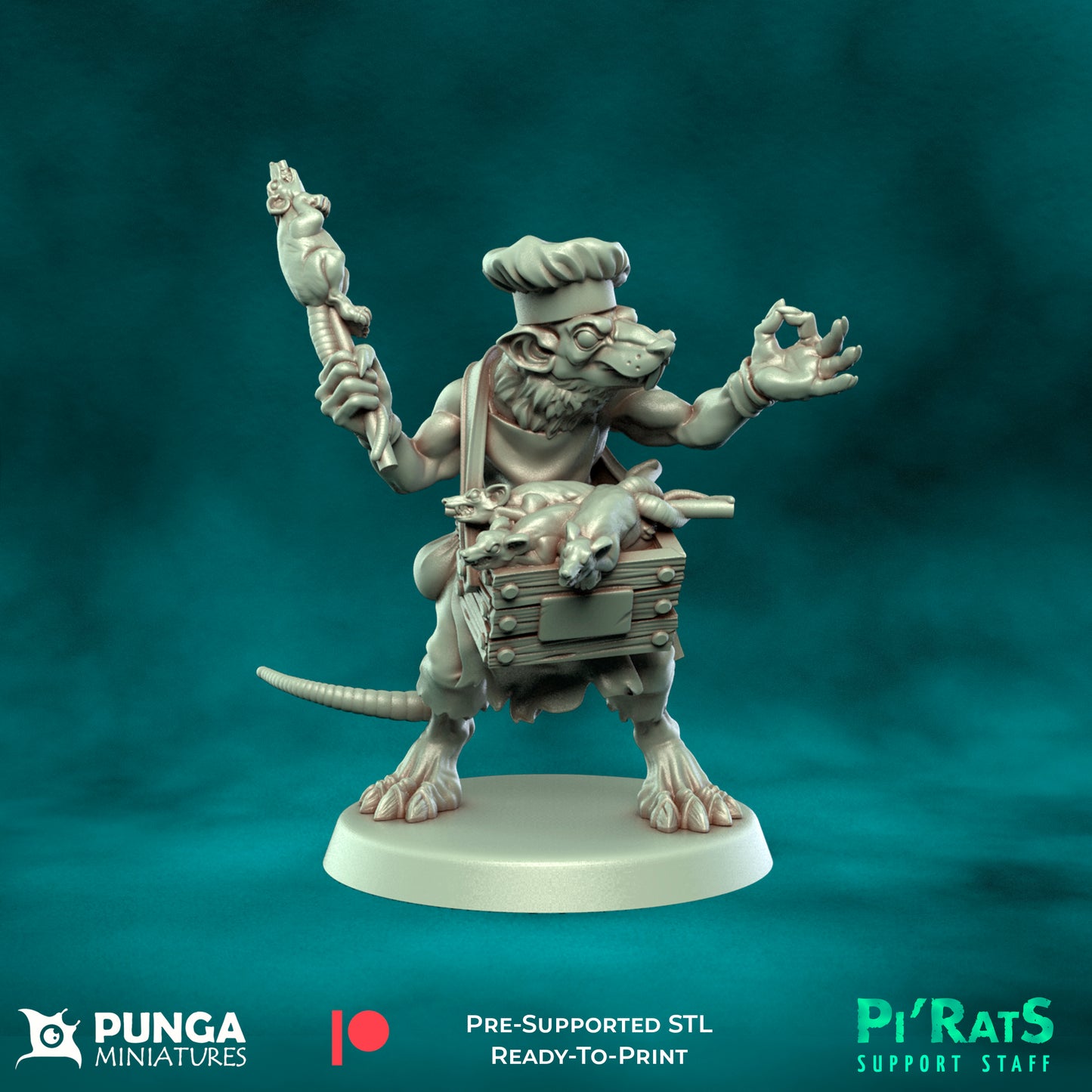 Pi'rats Support Staff - 19 High-Quality 3D Print Skaven Miniatures | Blood Fantasy Football Bowl | Punga Miniatures (Copy)