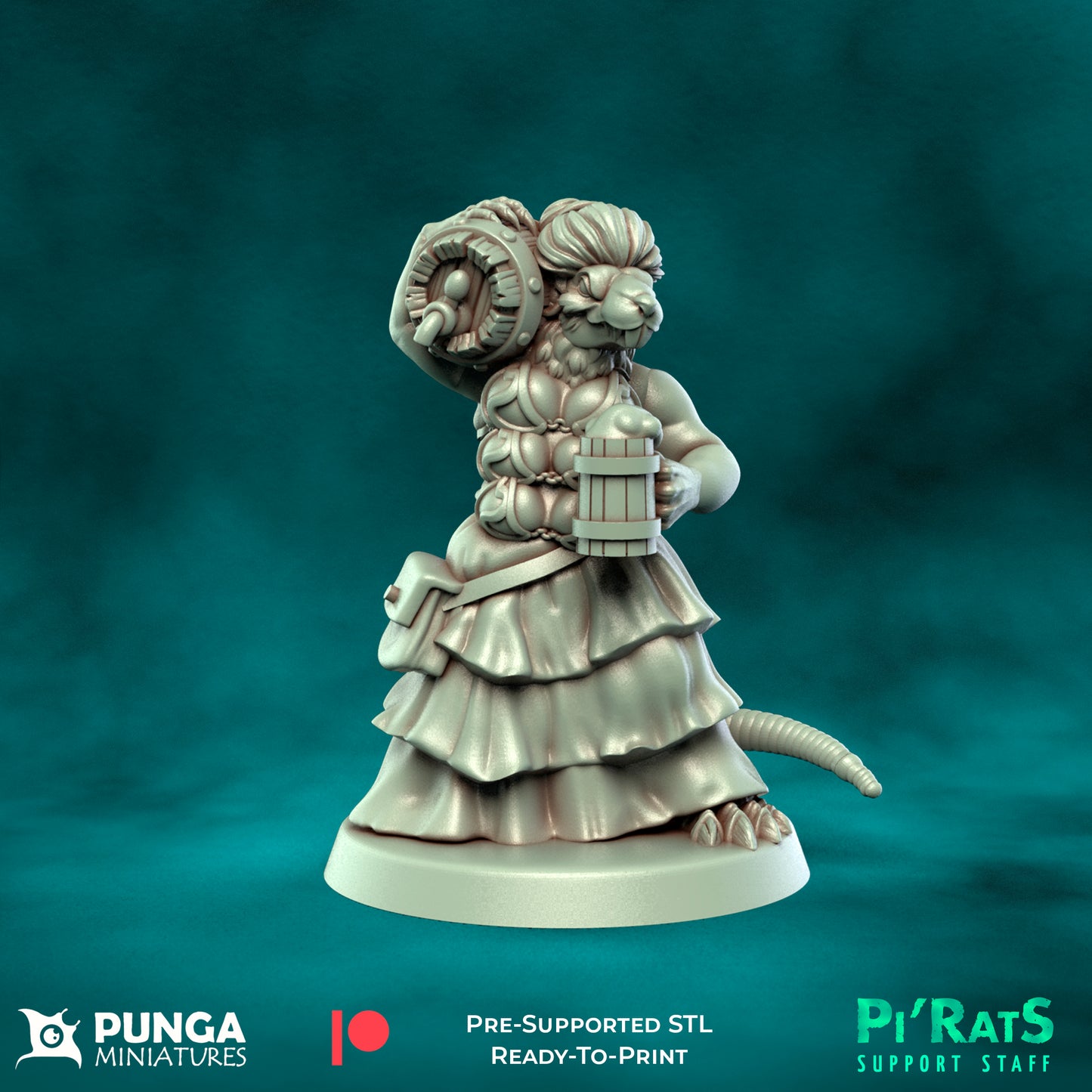 Pi'rats Support Staff - 19 High-Quality 3D Print Skaven Miniatures | Blood Fantasy Football Bowl | Punga Miniatures (Copy)