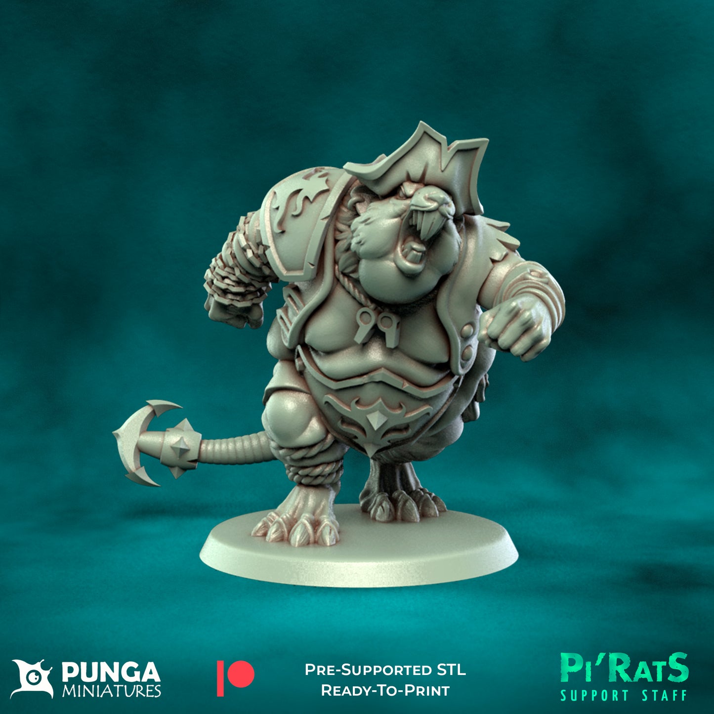 Pi'rats Support Staff - 19 High-Quality 3D Print Skaven Miniatures | Blood Fantasy Football Bowl | Punga Miniatures (Copy)