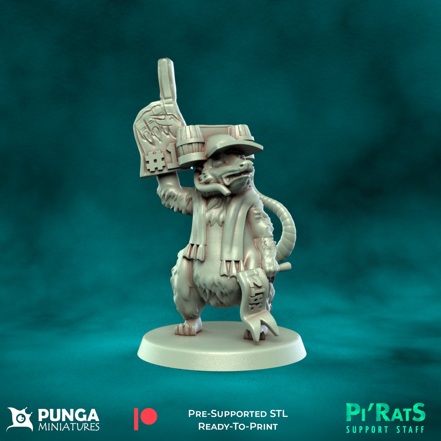 Pi'rats Support Staff - 19 High-Quality 3D Print Skaven Miniatures | Blood Fantasy Football Bowl | Punga Miniatures (Copy)