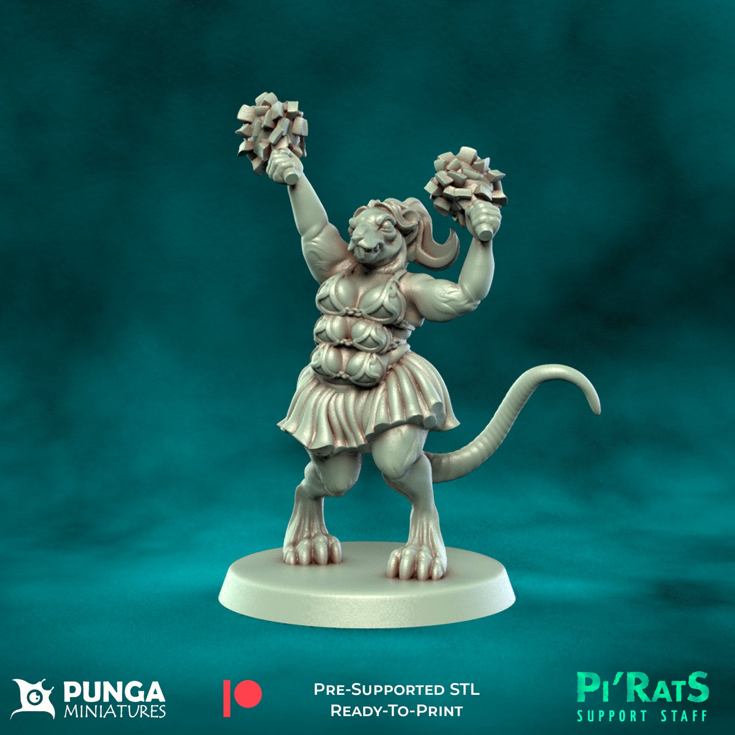 Pi'rats Support Staff - 19 High-Quality 3D Print Skaven Miniatures | Blood Fantasy Football Bowl | Punga Miniatures (Copy)