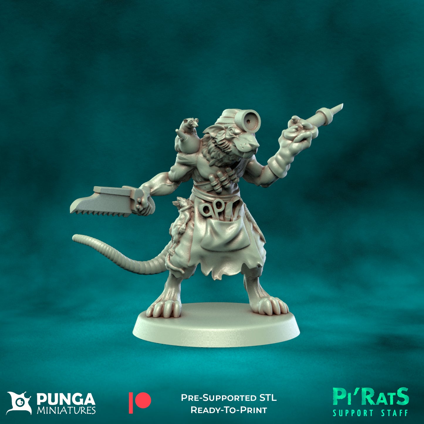 Pi'rats Support Staff - 19 High-Quality 3D Print Skaven Miniatures | Blood Fantasy Football Bowl | Punga Miniatures (Copy)