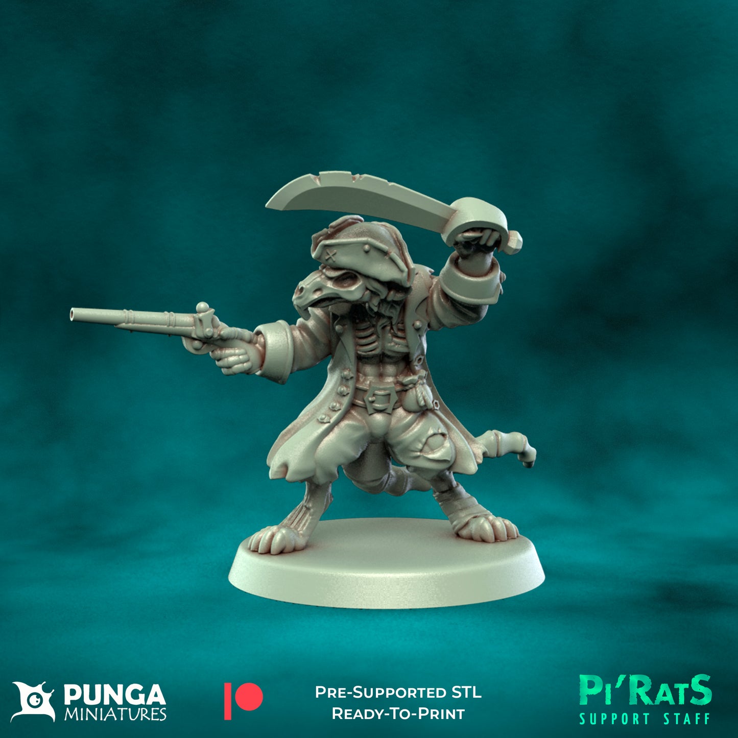 Pi'rats Support Staff - 19 High-Quality 3D Print Skaven Miniatures | Blood Fantasy Football Bowl | Punga Miniatures (Copy)
