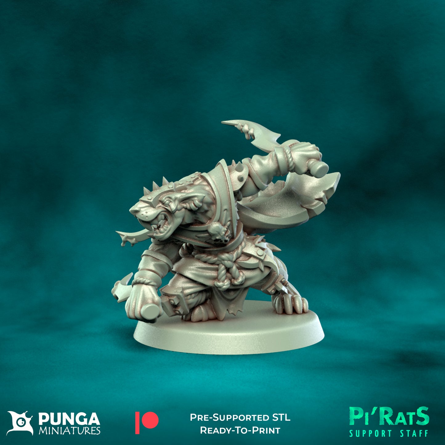 Pi'rats Support Staff - 19 High-Quality 3D Print Skaven Miniatures | Blood Fantasy Football Bowl | Punga Miniatures (Copy)