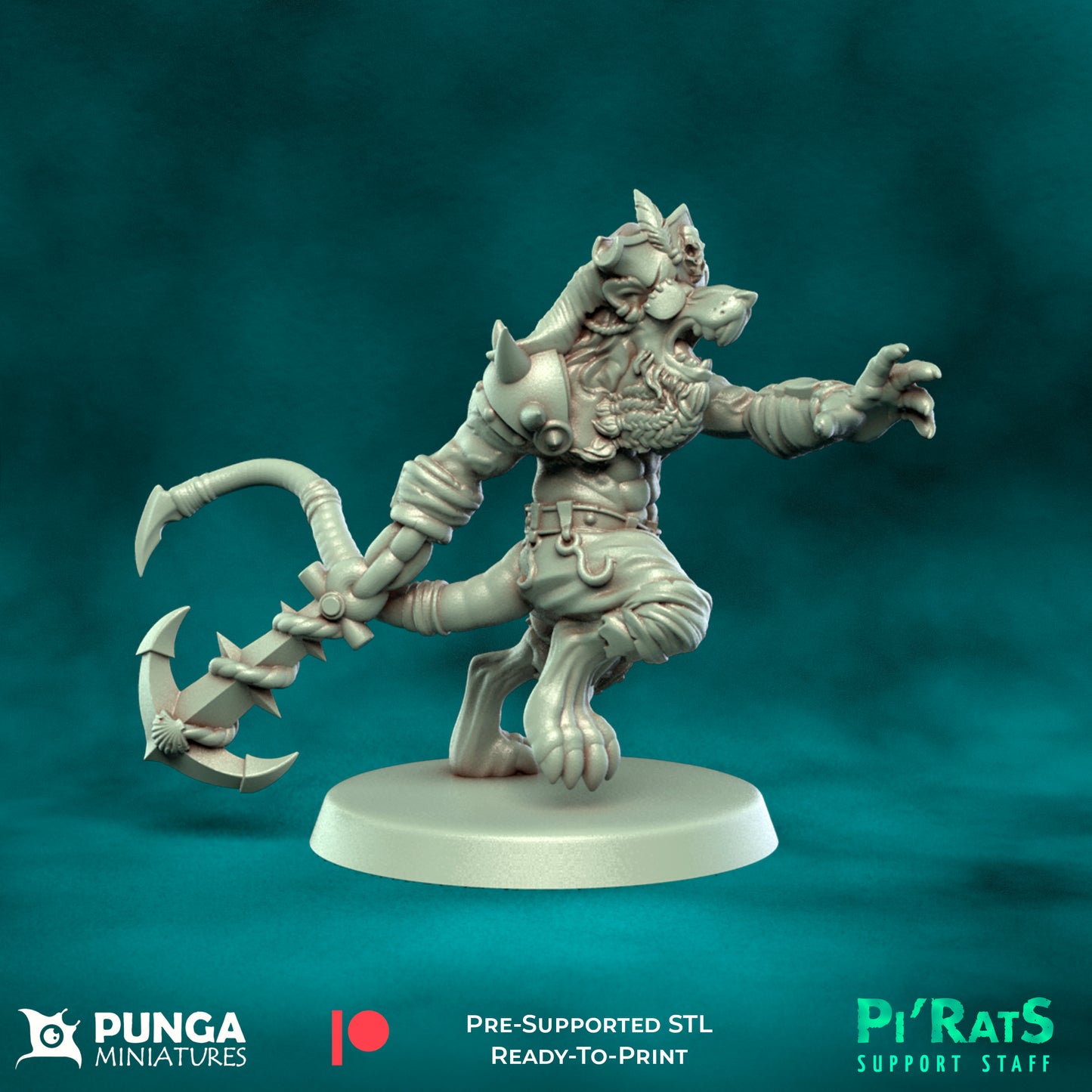 Pi'rats Support Staff - 19 High-Quality 3D Print Skaven Miniatures | Blood Fantasy Football Bowl | Punga Miniatures (Copy)