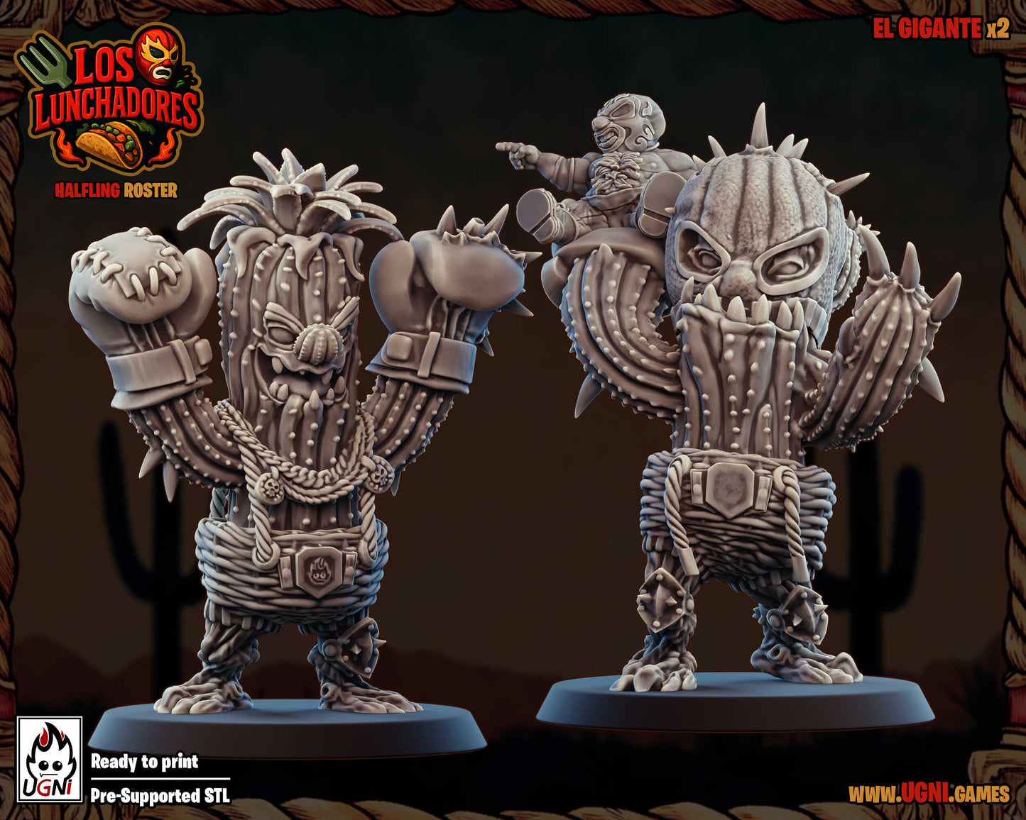 Los Lunchadores Halfling Team - 14 High-Quality 3D Print Miniatures | Blood Fantasy Football Bowl | Ugni Miniatures