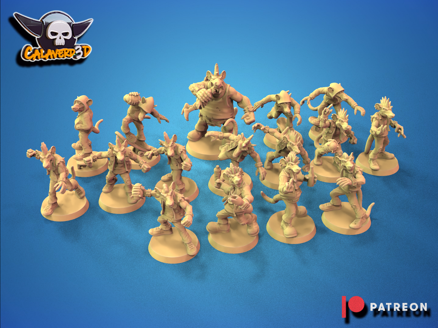 Rat men team Punk Skaven Fantasy Football Calaverd3D