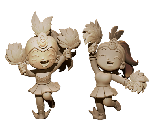 Chibi Amazons – Amazon Fantasy Football Team – High Quality Resin Miniatures – Big Head Chibi