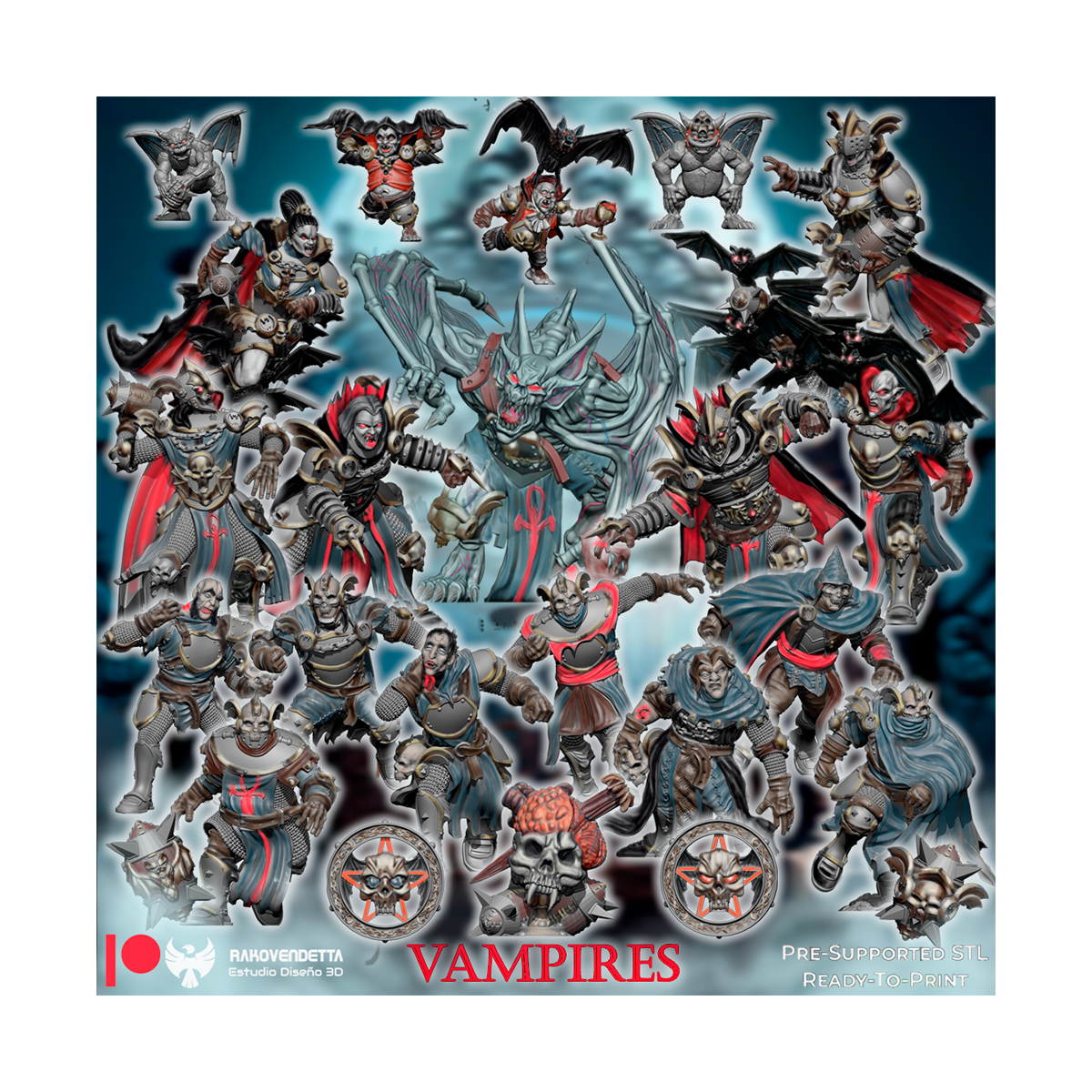 Vampire Team Blood Fantasy Football Bowl 19 High Quality Miniatures Rakovendetta