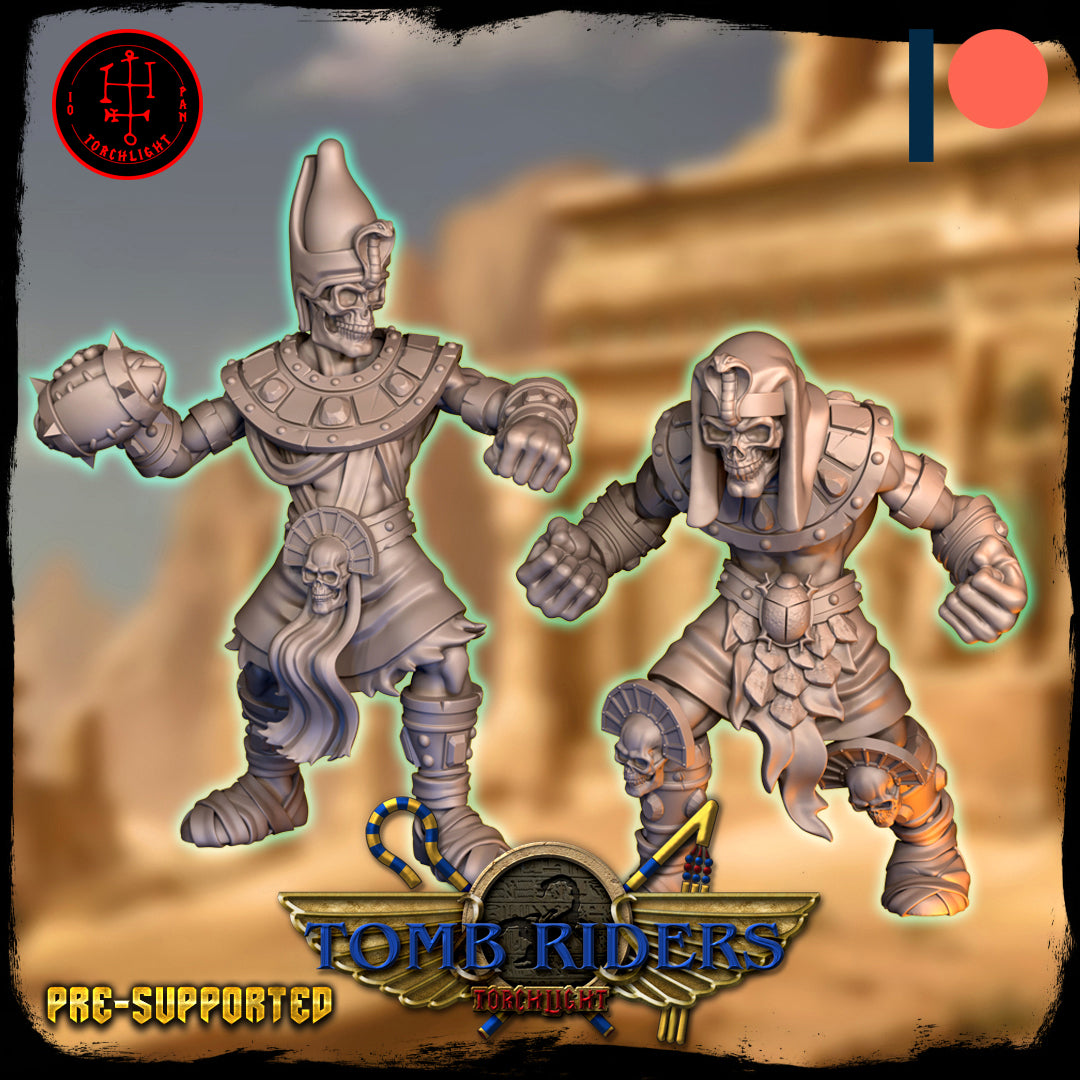 Tomb Riders Team - 13 High-Quality 3D Print Khemri Undead Tomb Kings Miniatures | Blood Fantasy Football Bowl | Torchlight Models