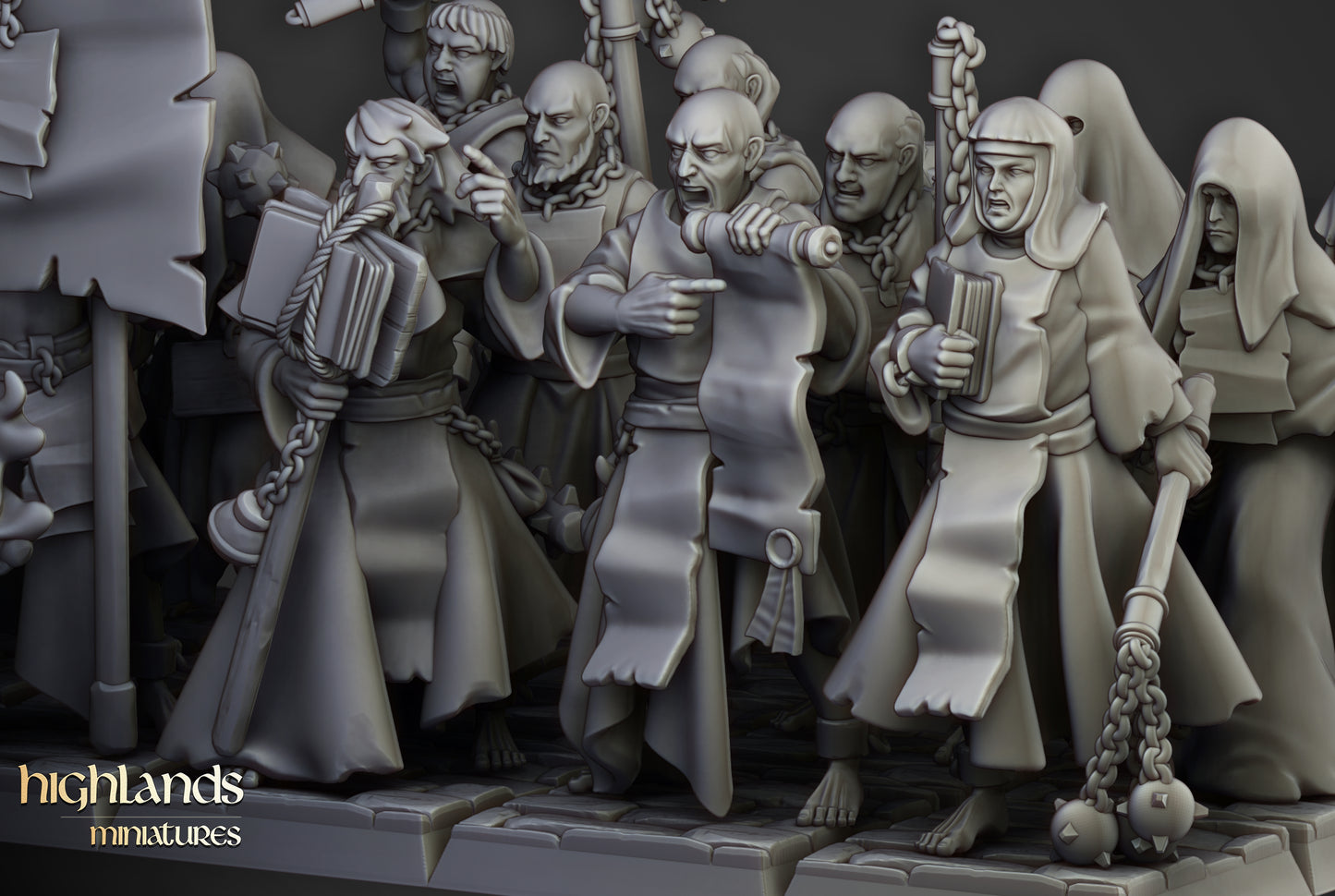 Fanatical Zealots – Human Cultist Warband Miniatures by Highlands Miniatures | 3D Printed for Mordheim, Frostgrave & Fantasy Skirmish Games