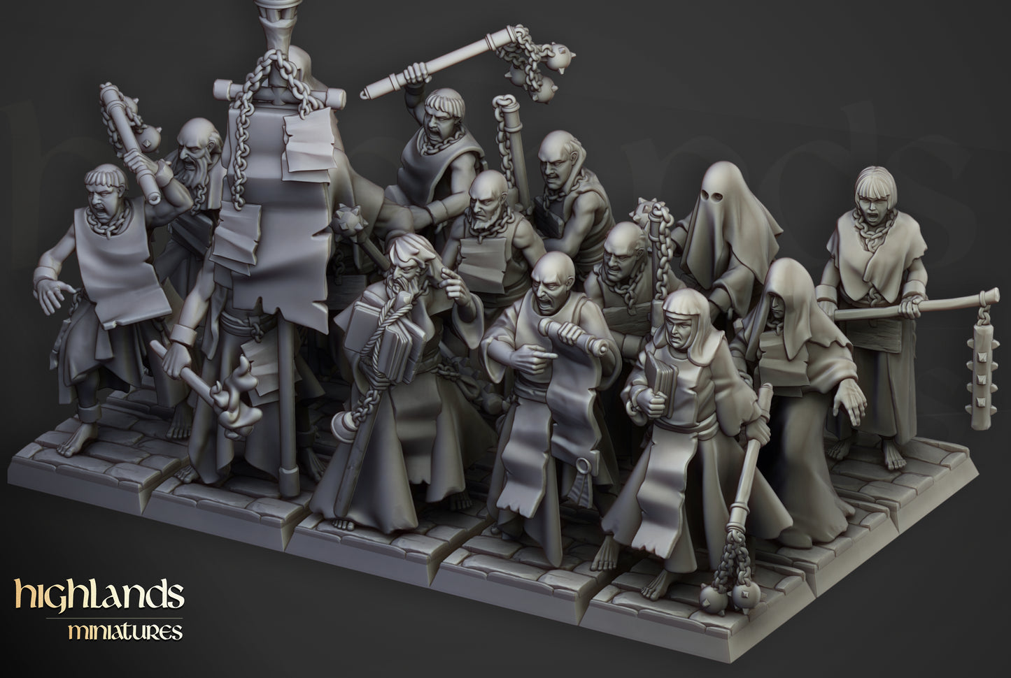 Fanatical Zealots – Human Cultist Warband Miniatures by Highlands Miniatures | 3D Printed for Mordheim, Frostgrave & Fantasy Skirmish Games