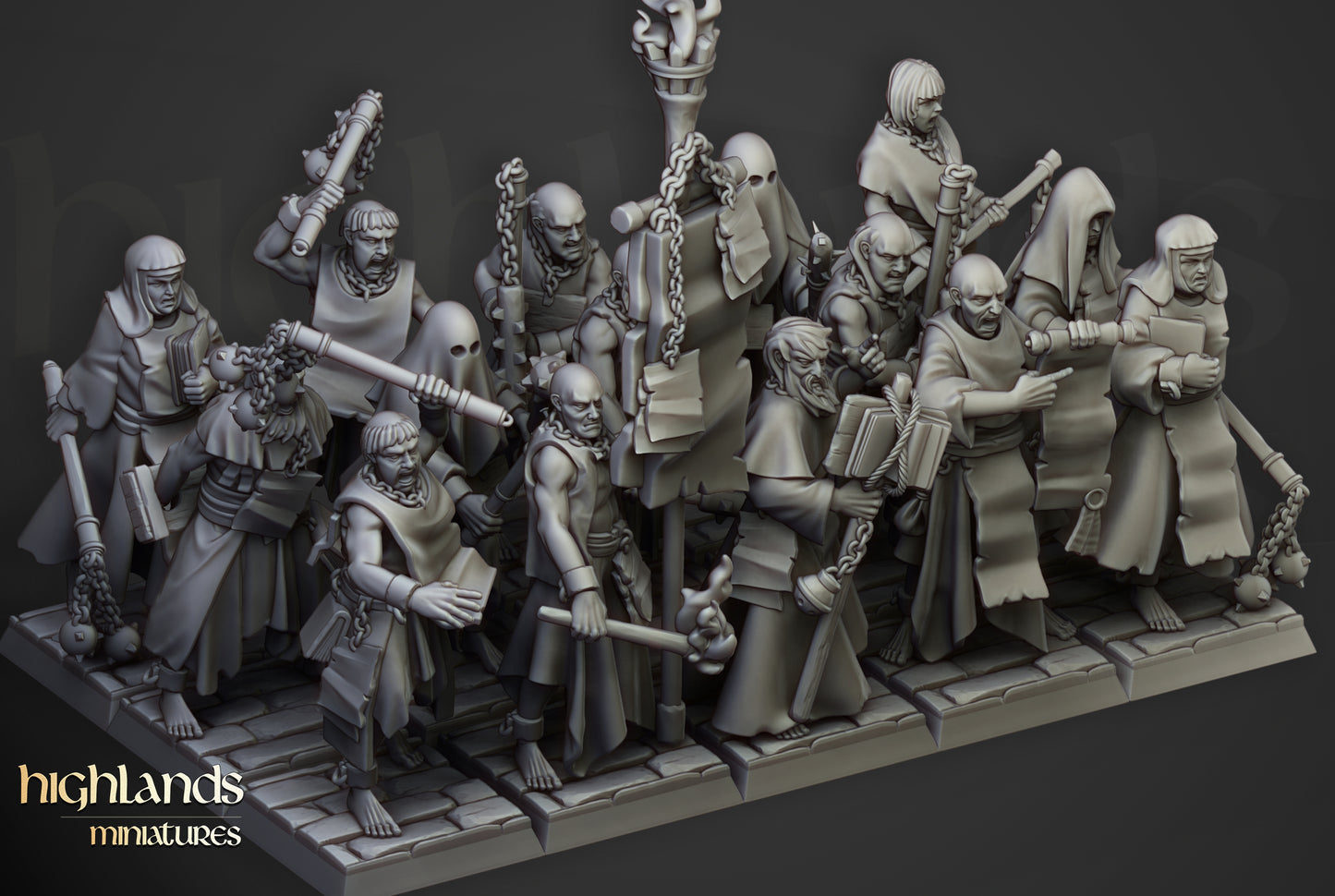 Fanatical Zealots – Human Cultist Warband Miniatures by Highlands Miniatures | 3D Printed for Mordheim, Frostgrave & Fantasy Skirmish Games