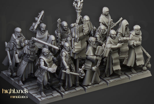 Fanatical Zealots – Human Cultist Warband Miniatures by Highlands Miniatures | 3D Printed for Mordheim, Frostgrave & Fantasy Skirmish Games