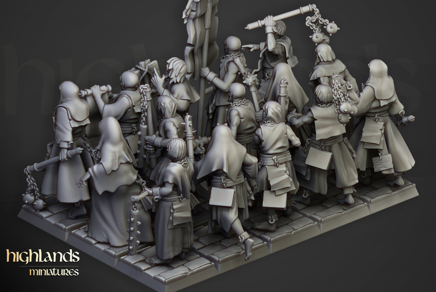 Fanatical Zealots – Human Cultist Warband Miniatures by Highlands Miniatures | 3D Printed for Mordheim, Frostgrave & Fantasy Skirmish Games