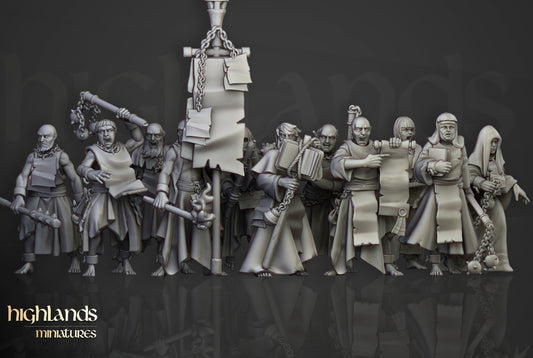 Fanatical Zealots – Human Cultist Warband Miniatures by Highlands Miniatures | 3D Printed for Mordheim, Frostgrave & Fantasy Skirmish Games