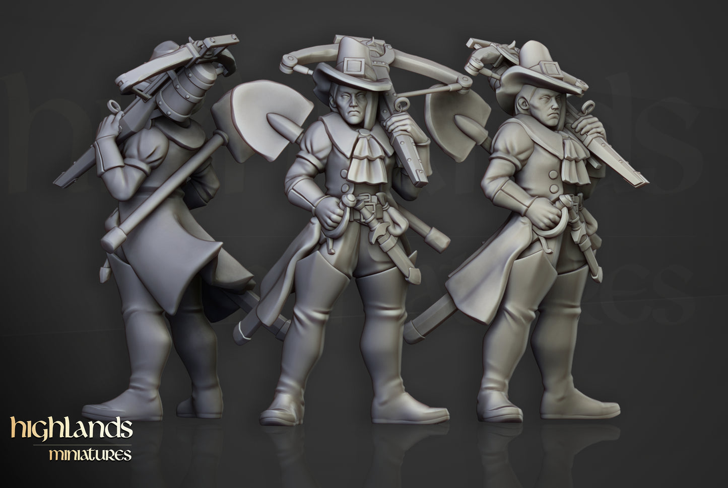Inquisitorial Band – Human Mordheim Warband Miniatures by Highlands Miniatures | 3D Printed for Skirmish & Fantasy Wargames