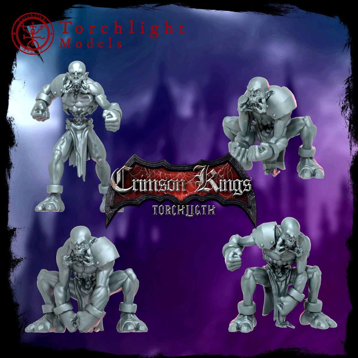 Crimson Kings Vampire Team - 17 High-Quality 3D Print Miniatures | Blood Fantasy Football Bowl | Torchlight Models