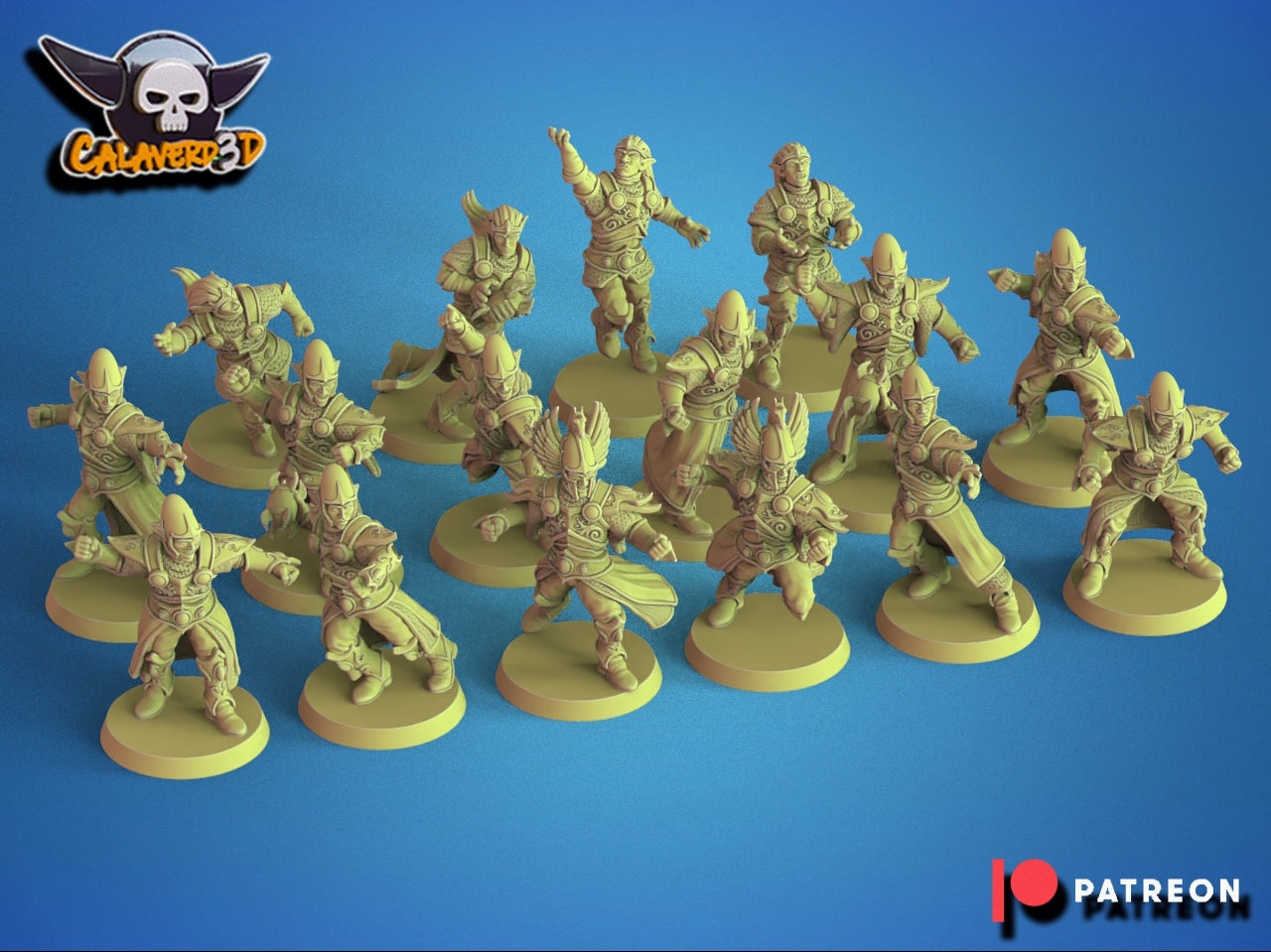 High Elf Team Blood Fantasy Football Bowl 16 Calaverd3D Miniatures - TheMajorLab