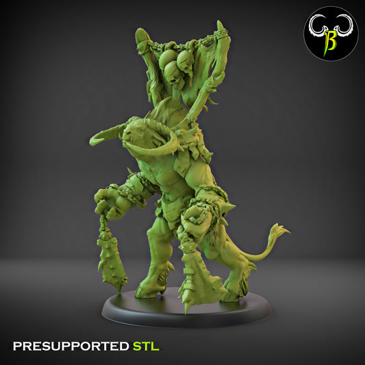 Horned Brutes with Shield - Fallen Beast - Chaos Army - Clay Beast Creations - TheMajorLab