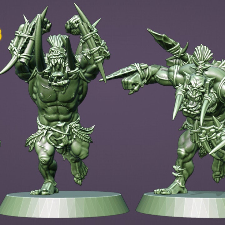 Savage Orc Team 31 miniatures Fantasy Football Brutefun Miniatures - TheMajorLab