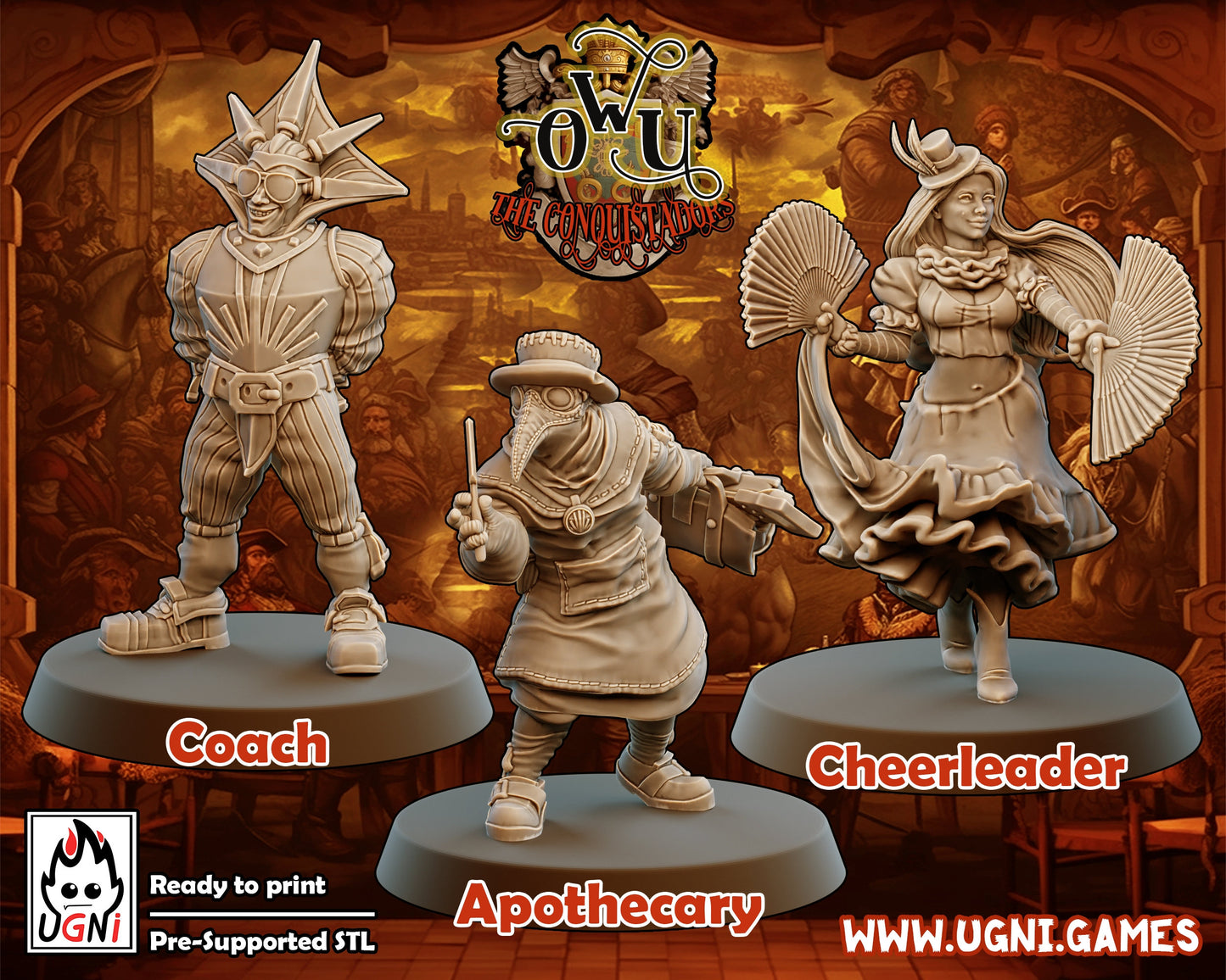 OWA Coach Apothecary Cheerleader | Fantasy Football UGNI Miniatures - TheMajorLab