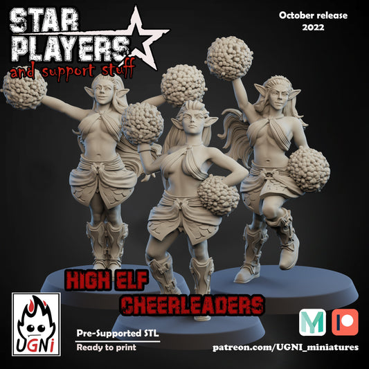 3x High Elves Cheerleaders | Fantasy Football UGNI Miniatures - TheMajorLab