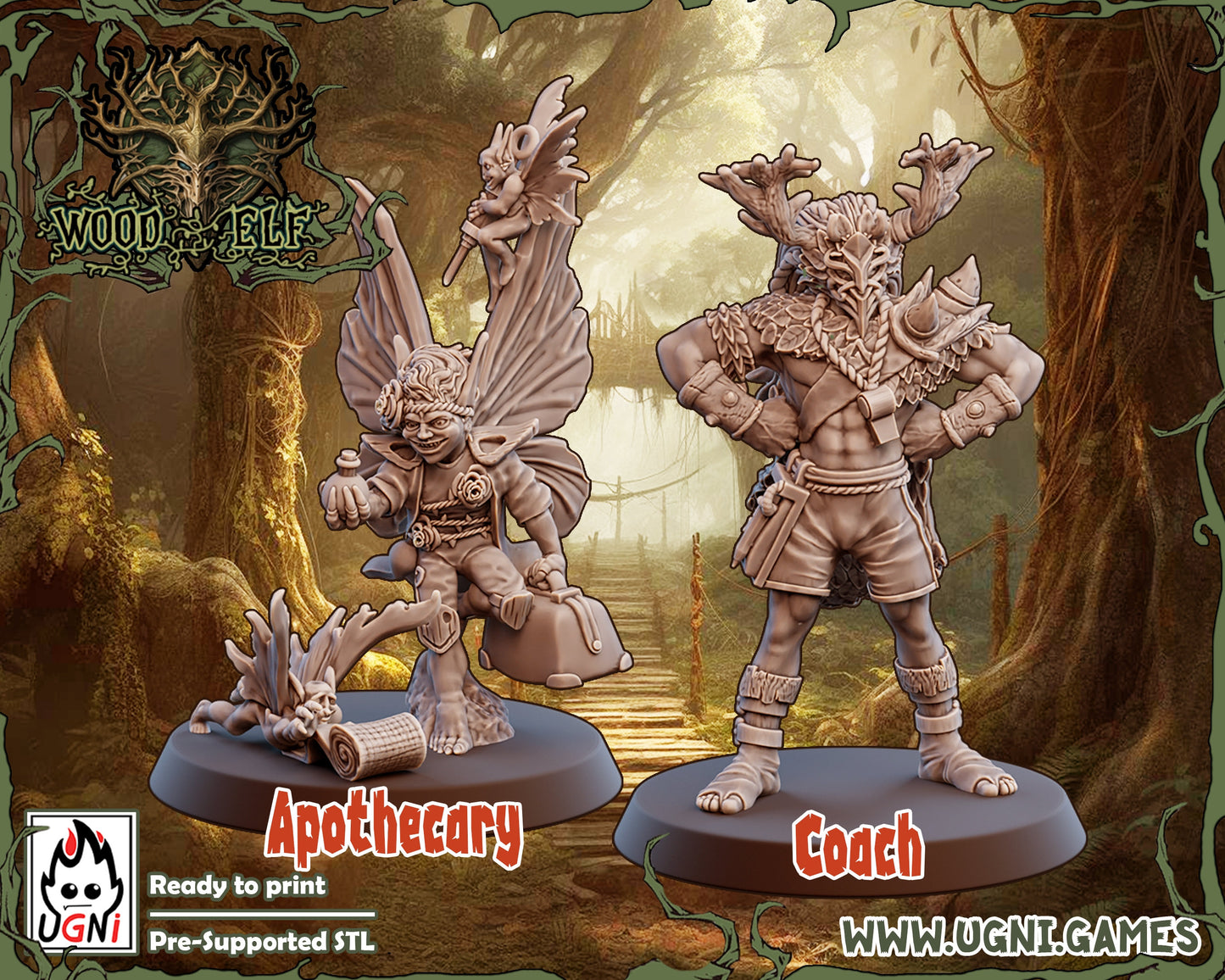 Wood Elf Elves Coach Apothecary UGNI Miniatures - TheMajorLab