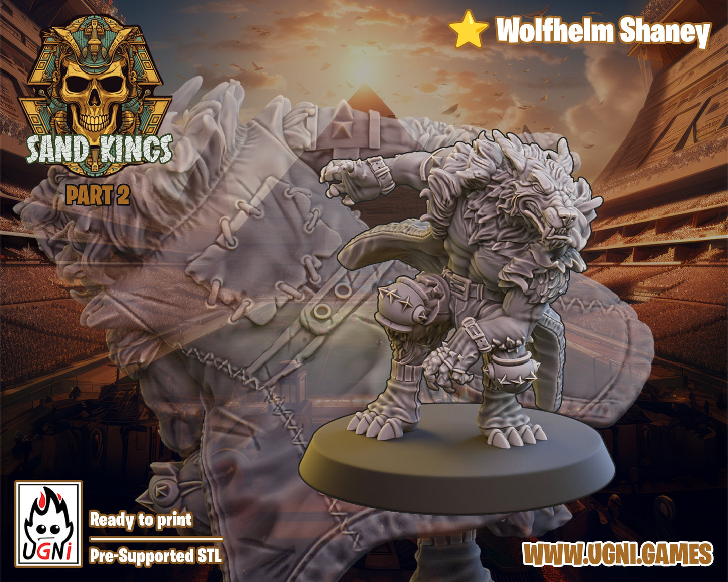 Wolfhelm Shaney Tomb Kings Khemri Star Player Fantasy Football UGNI Miniatures - TheMajorLab