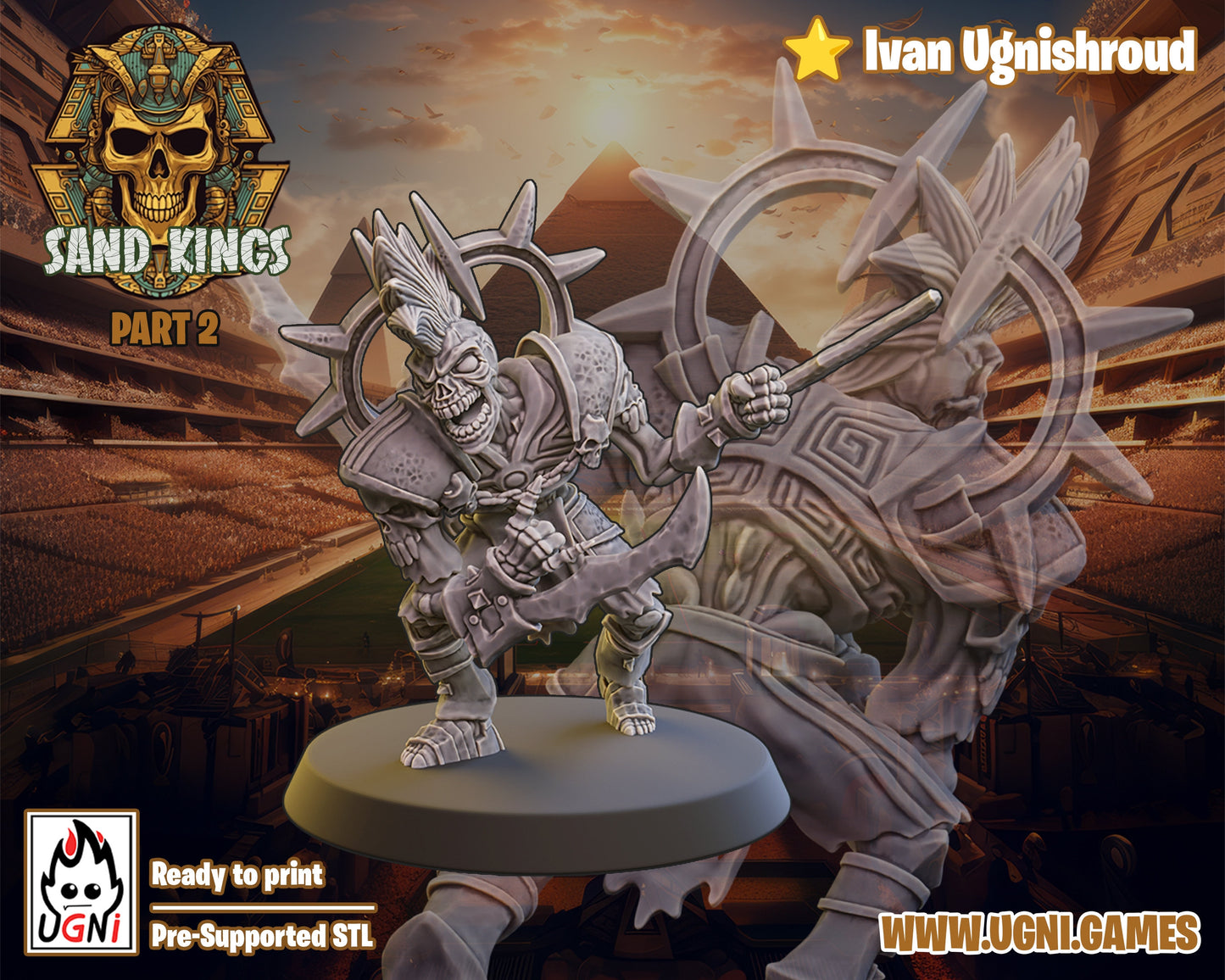 Tomb Kings Khemri Star Player Fantasy Football UGNI Miniatures - TheMajorLab