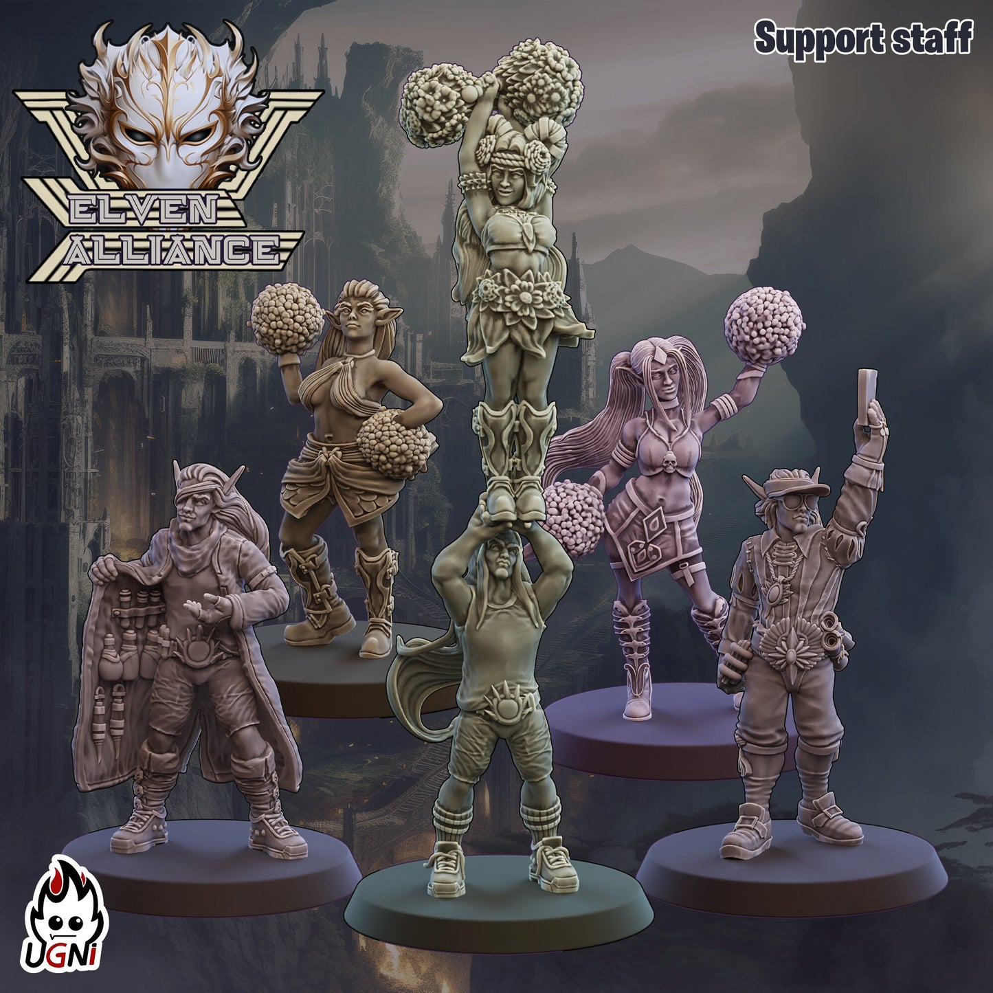 Support Staff Elven Alliance | Fantasy Football UGNI Miniatures - TheMajorLab