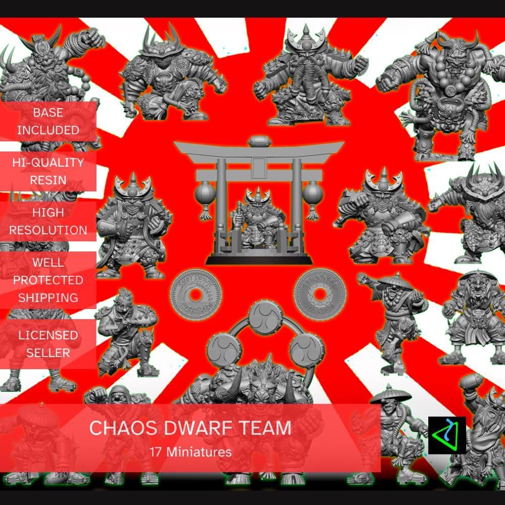 Updated Japanese Infernal Dwarves Team Blood Fantasy Football Bowl Chaos Dwarves Rakovendetta