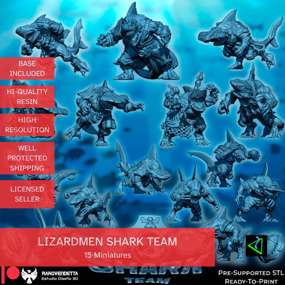 Shark Lizardmen Team Blood Fantasy Football Bowl Rakovendetta