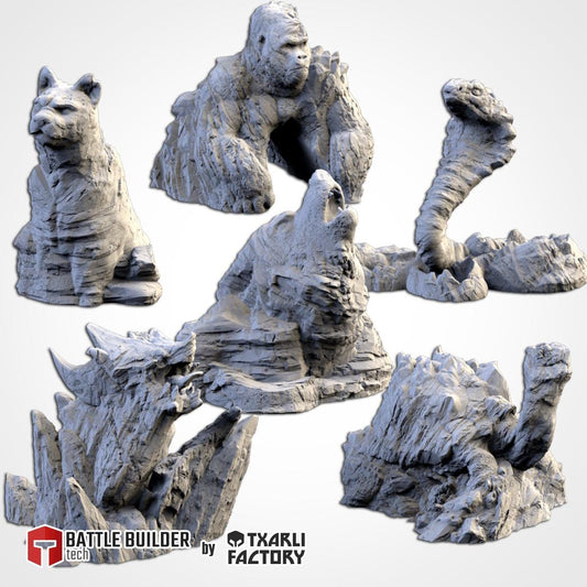 Tabletop Terrain Animal Rocks for Warhammer Age of Sigmar aos 4th edition 40k Dungeons and Dragons wargame mordheim Txarli Factory - TheMajorLab