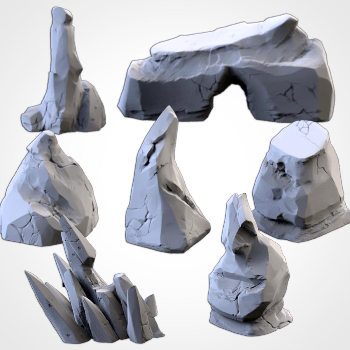 Tabletop Terrain Icebergs for Warhammer Age of Sigmar aos 4th edition 40k Dungeons and Dragons wargame mordheim Txarli Factory
