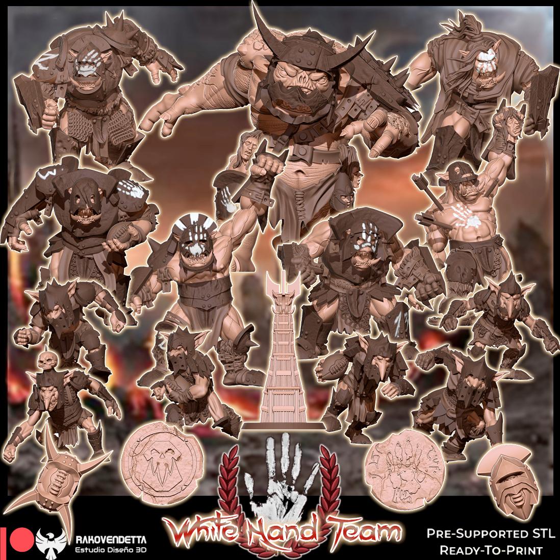 THE WHITE HAND Orc Team Blood Fantasy Football Bowl Rakovendetta
