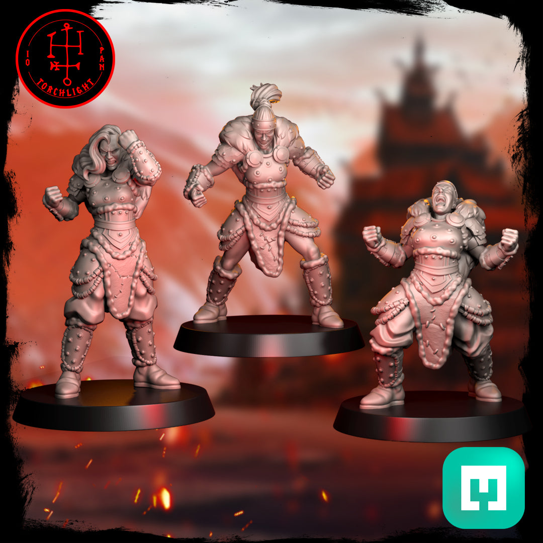 The Field Maidens Amazon Team - 15 High-Quality 3D Print Miniatures | Blood Fantasy Football Bowl | Torchlight Models