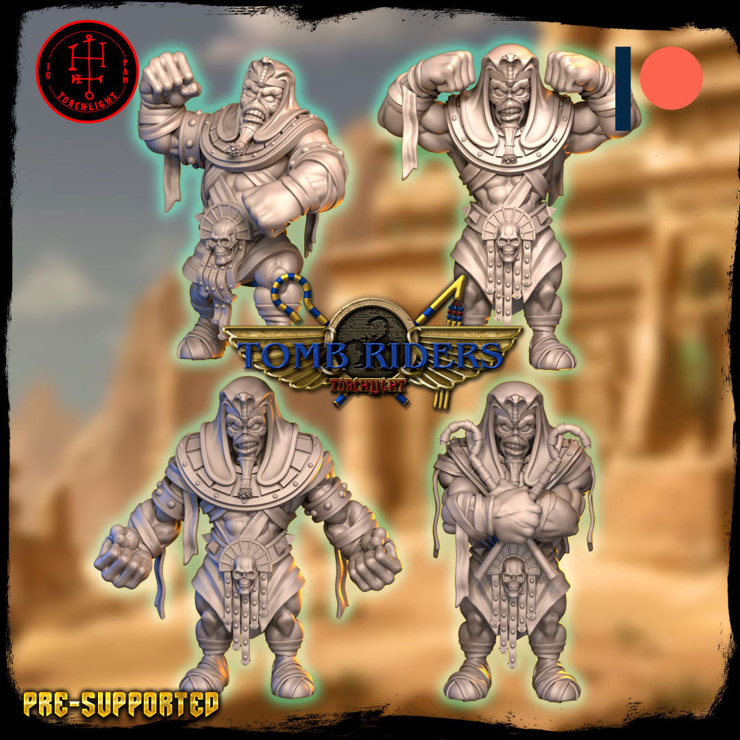 Tomb Riders Team - 13 High-Quality 3D Print Khemri Undead Tomb Kings Miniatures | Blood Fantasy Football Bowl | Torchlight Models
