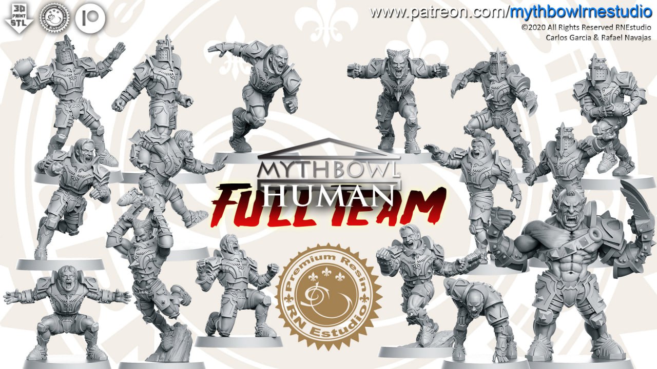 Humans Team for Fantasy Football Miniature Tabletop Game Mythbowl RN estudio