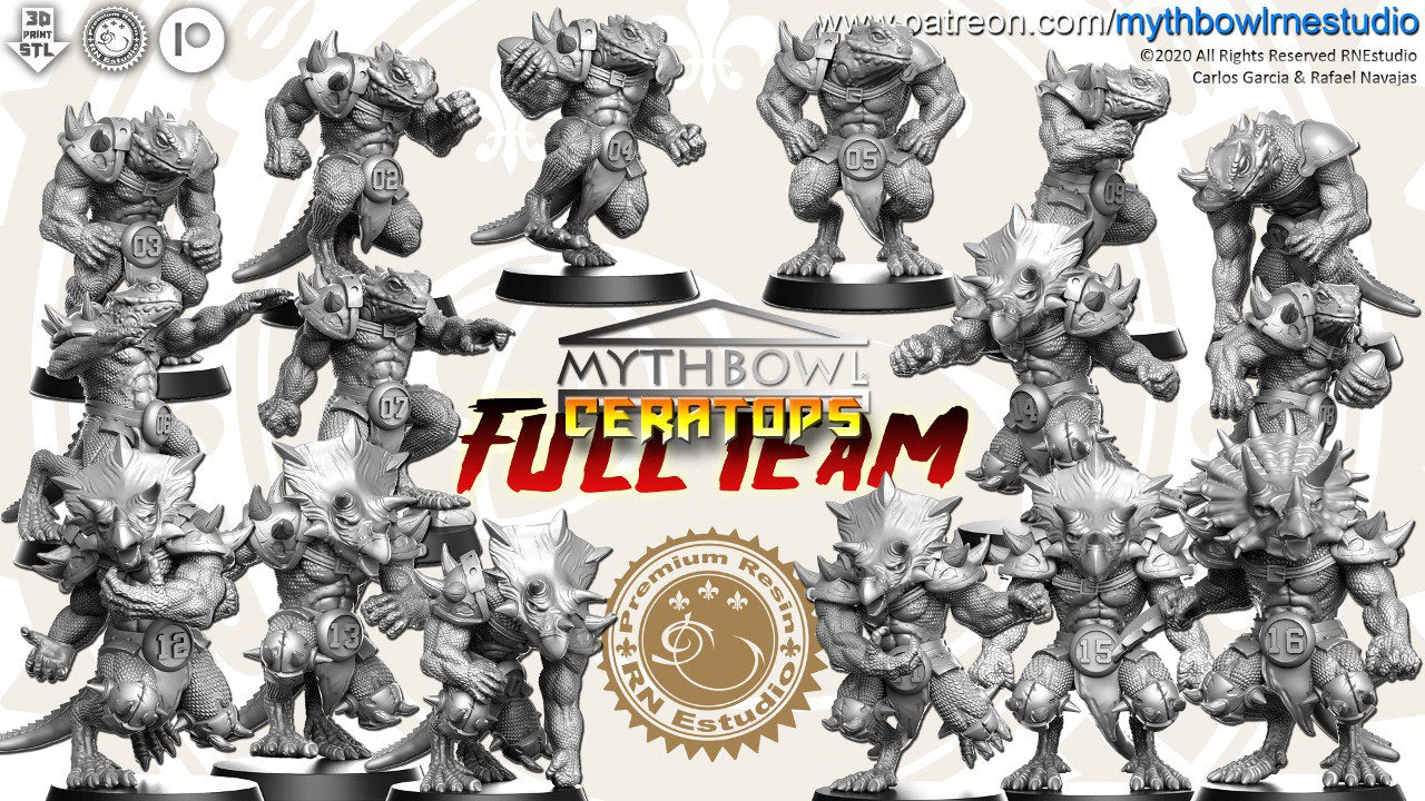 Ceratops Lizardmen Fantasy Football Team Mythbowl RN Estudio