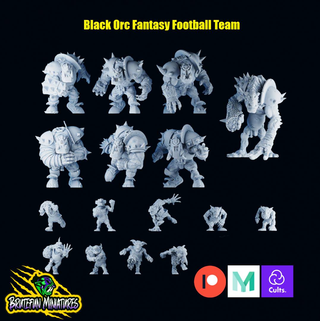 Orco Brute Black Orcs Team – High Quality Miniatures for Fantasy Football Game – Brutefun Miniatures